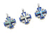 Sterling Silver Enamel with Opal Jerusalem Cross Pendant